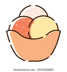Ice cream sundae icon Vector