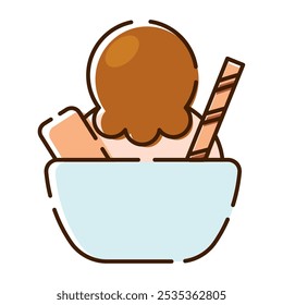 Ice cream sundae icon Vector