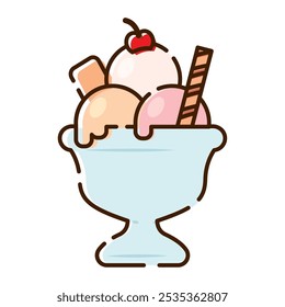 Vector de icono de helado de helado