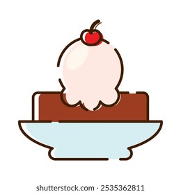 Ice cream sundae icon Vector