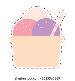 Ice cream sundae icon Vector