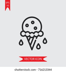 Ice cream, sundae, ice vector icon, illustration symbol