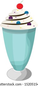 Ice cream sundae vector illustration