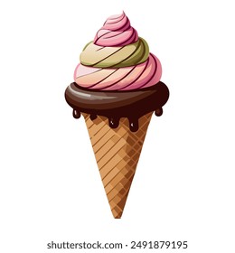 ice cream sundae vector illustration