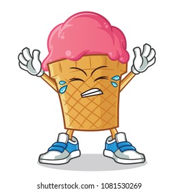 ice cream surrender mascot vector cartoon illustration