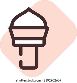 Ice cream in sweet cone, illustration, vector on a white background.