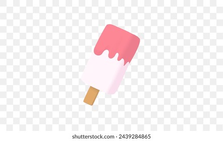 Helado dulce diseño simple 3d. Ilustración de vector
