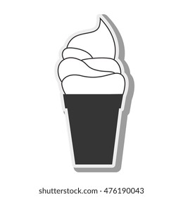 ice cream sweet dessert creamy cold food vector illustration
