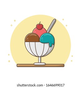 Ice Cream Sweet Dessert Design Vector