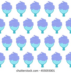 Ice cream sweet dessert pattern vector seamless background