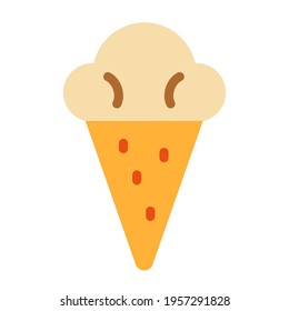 ice cream sweet single isolated icon with flat style