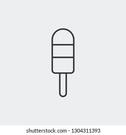 Ice cream, sweet, summer modern clear flat outline vector icon