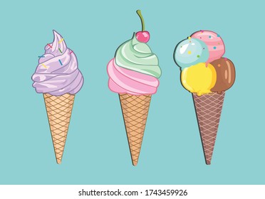 ice cream sweet vectoral design 