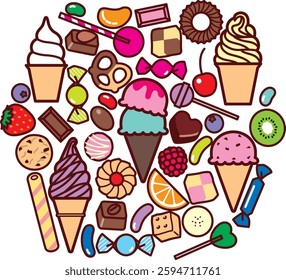 Ice cream and sweets collection