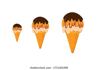 Diseño vectorial de icono plano de helados
