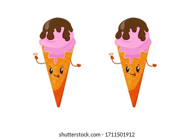 Ice cream sweets flat icon vector design
