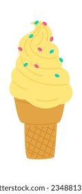 Ice Cream Con Sweets Vector Ilustración