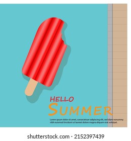 Eiscreme Schwimmen Schwimmbad Aufblasbar mit Sommerwort