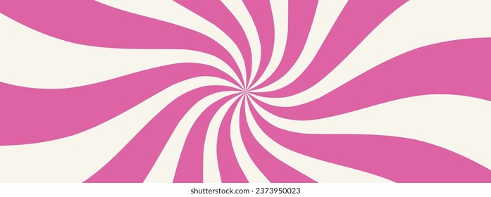 Ice cream swirling radial background. Converging psychadelic scalable stripes. Fun sun light beams. Helix rotation rays. Vector illustration for swirl design. Summer. Vortex spiral twirl. 