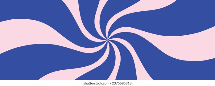 Ice cream swirling radial background. Converging psychadelic scalable stripes. Fun sun light beams. Helix rotation rays. Vector illustration for swirl design. Summer. Vortex spiral twirl. 