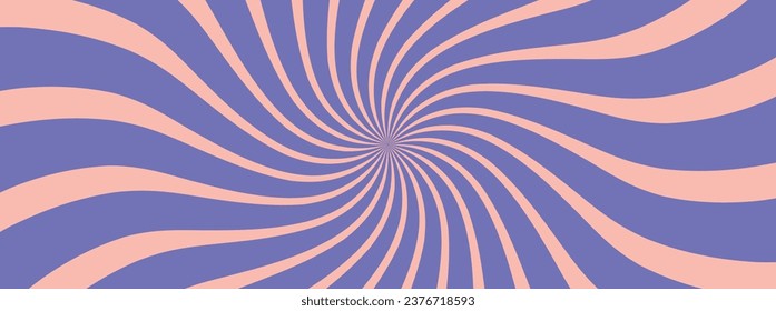 Ice cream swirling radial background. Converging psychadelic scalable stripes. Fun sun light beams. Helix rotation rays. Vector illustration for swirl design. Summer. Vortex spiral twirl. 