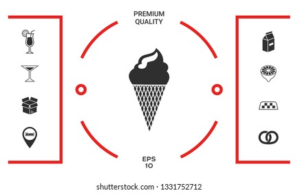 Ice cream symbol. Graphic elements for your design