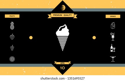 Ice cream symbol. Graphic elements for your design