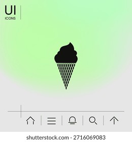 Icono de símbolo de helado. Elementos para su diseño