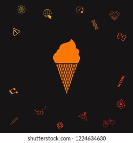 Ice cream symbol icon. Graphic elements for your design