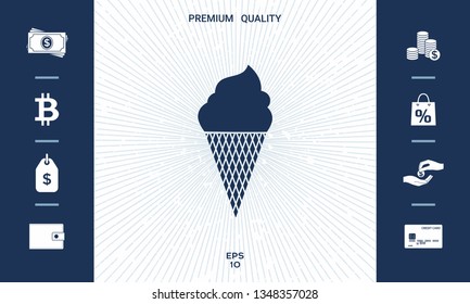 Ice cream symbol icon. Graphic elements for your design