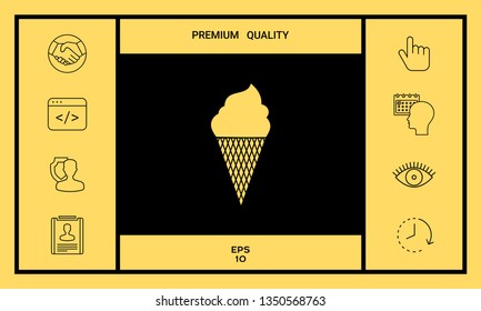 Ice cream symbol icon. Graphic elements for your design