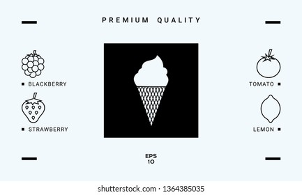 Ice cream symbol icon. Graphic elements for your design