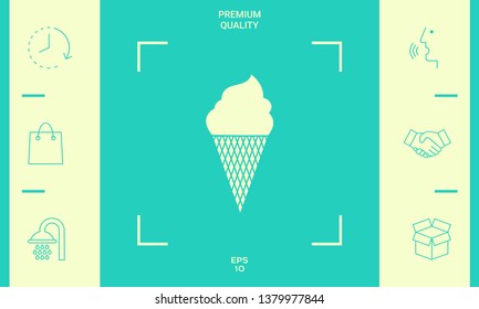 Ice cream symbol icon. Graphic elements for your design