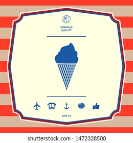 Ice cream symbol icon. Graphic elements for your design