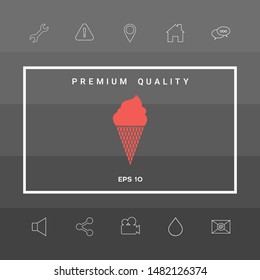 Ice cream symbol icon. Graphic elements for your design