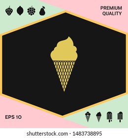 Ice cream symbol icon. Graphic elements for your design