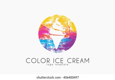 ice cream symbol. ice cream logo design. color ice cream