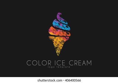 ice cream symbol. ice cream logo design. color ice cream