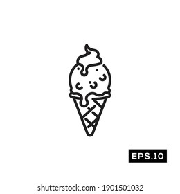 Ice Cream Symbol Vector. Ice Cream Line icon Vector