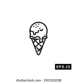 Ice Cream Symbol Vector. Ice Cream Line icon Vector