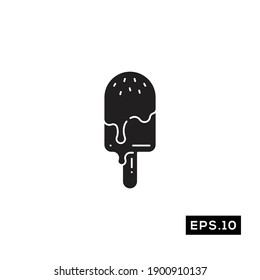 Ice Cream Symbol Vector. Ice Cream Silhouette Vector