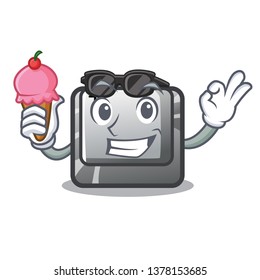 With ice cream T button installed on character computer