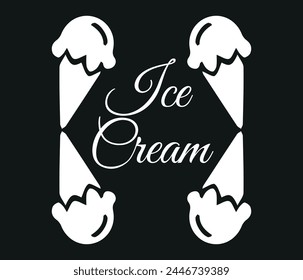 Ice Cream t shirt Design and vector