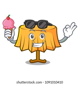 With ice cream table cloth character cartoon