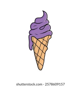 ice cream taro in vector many color