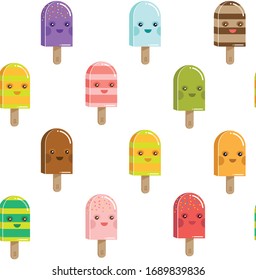 ice cream team colorful vector pattern