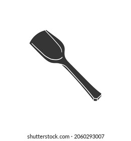 Ice Cream Teaspoon Icon Silhouette Illustration. Plastic Vector Graphic Pictogram Symbol Clip Art. Doodle Sketch Black Sign.