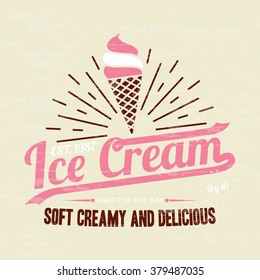 Ice cream tee print design