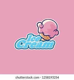 ice cream template logo vector