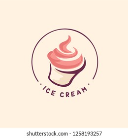 ice cream template logo vector